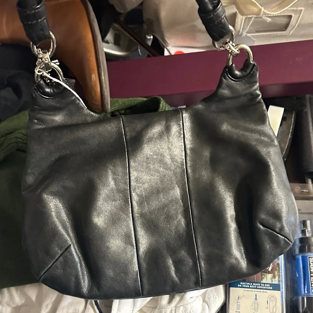Coach Black Leather Flap Shoulder Bag - Picture 3 of 7